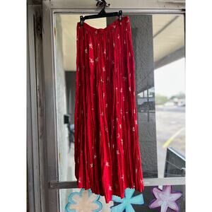 Vintage 1980's Cactus Flower red floral skirt size M